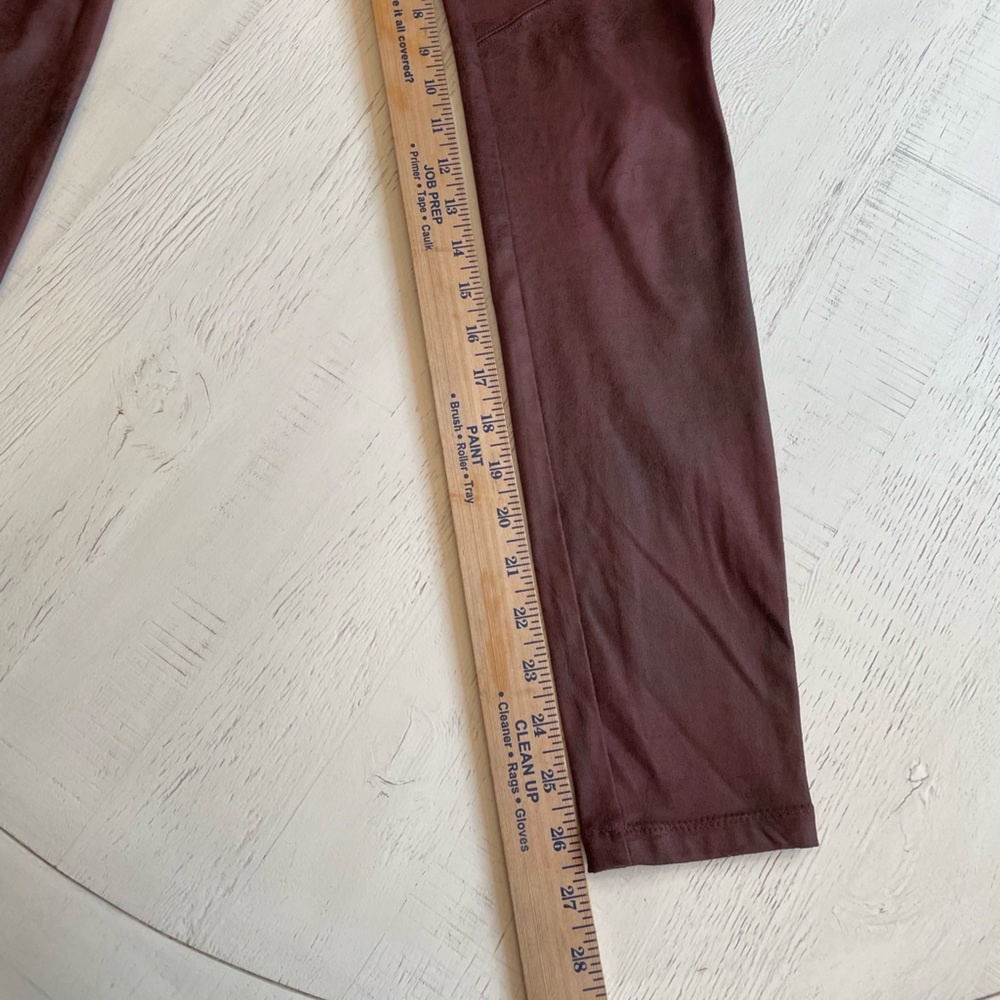 Free People Burgundy faux suede Leggings Size 24 - Picture 2 of 7